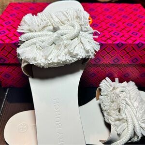 Tory Burch Flat white Slide sandals
